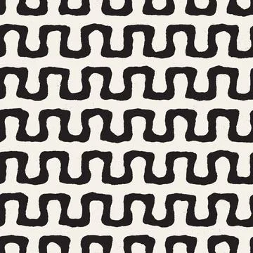 Vector seamless hand-painted pattern. Abstract decorative background with bru Stock Illustration