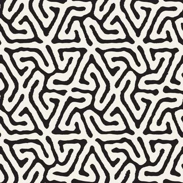 Vector seamless hand-painted pattern. Abstract decorative background with bru イラスト素材