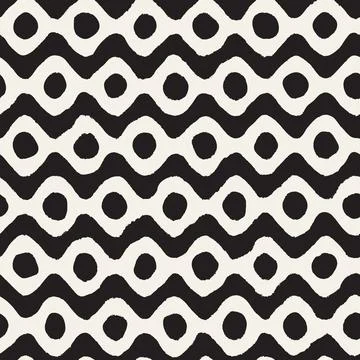 Vector seamless hand-painted pattern. Abstract decorative background with bru Stock Illustration