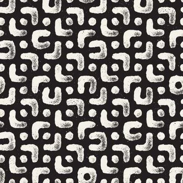 Vector seamless hand-painted pattern. Abstract decorative background with bru Stock Illustration