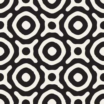 Vector seamless hand-painted pattern. Abstract decorative background with bru イラスト素材