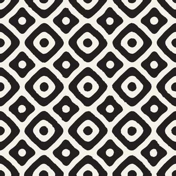 Vector seamless hand-painted pattern. Abstract decorative background with bru Stock Illustration