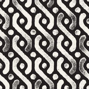 Vector seamless hand-painted pattern. Abstract decorative background with bru Stock Illustration