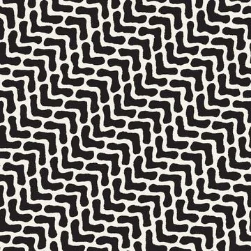 Vector seamless hand-painted pattern. Abstract decorative background with bru Stock Illustration