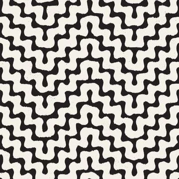 Vector seamless hand-painted pattern. Abstract decorative background with bru Stock Illustration