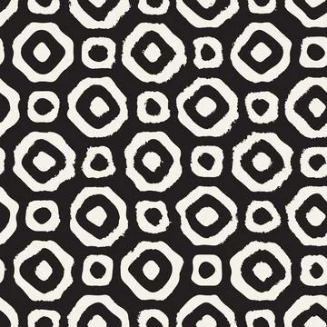 Vector seamless hand-painted pattern. Abstract decorative background with bru Stock Illustration