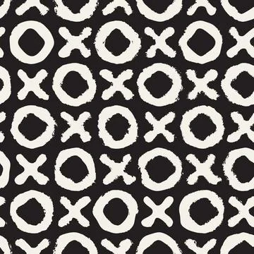 Vector seamless hand-painted pattern. Abstract decorative background with bru Stock Illustration