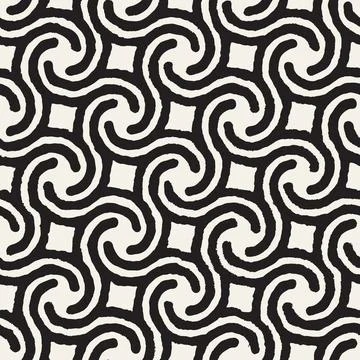Vector seamless hand-painted pattern. Abstract decorative background with bru Stock Illustration