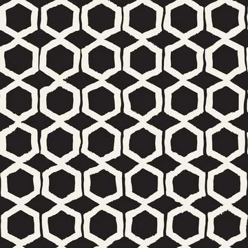 Vector seamless hand-painted pattern. Abstract decorative background with bru Stock Illustration