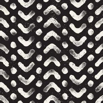 Vector seamless hand-painted pattern. Abstract decorative background with bru Stock Illustration