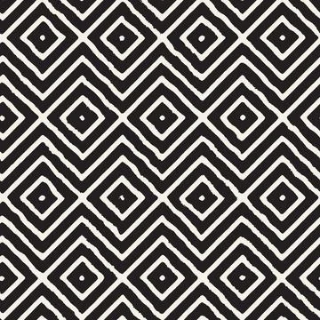 Vector seamless hand-painted pattern. Abstract decorative background with bru Stock Illustration