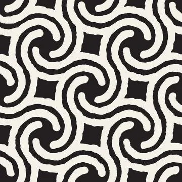 Vector seamless hand-painted pattern. Abstract decorative background with bru Stock Illustration