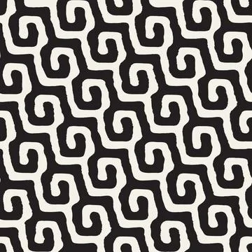 Vector seamless hand-painted pattern. Abstract decorative background with bru Stock Illustration