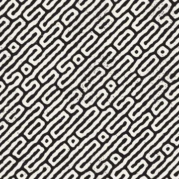 Vector seamless hand-painted pattern. Abstract decorative background with bru Stock Illustration