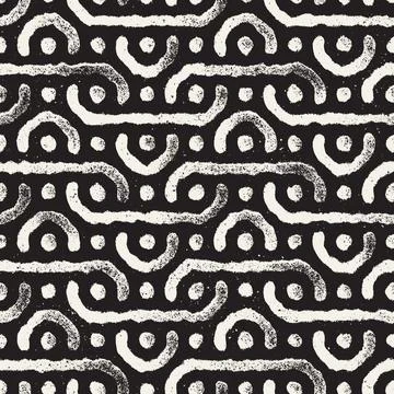 Vector seamless hand-painted pattern. Abstract decorative background with bru Stock Illustration