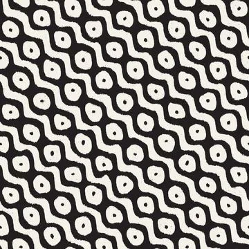 Vector seamless hand-painted pattern. Abstract decorative background with bru Stock Illustration