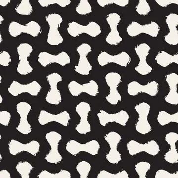 Vector seamless hand-painted pattern. Abstract decorative background with bru Stock Illustration