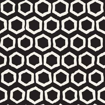 Vector seamless hand-painted pattern. Abstract decorative background with b.. Stock Illustration