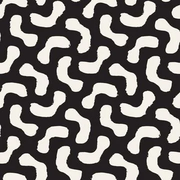 Vector seamless hand-painted pattern. Abstract decorative background with b.. Stock Illustration