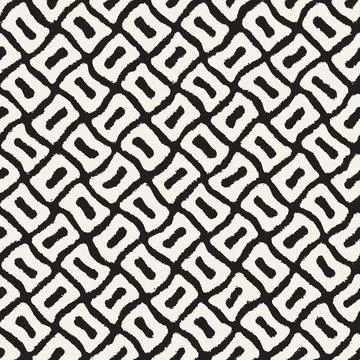 Vector seamless hand-painted pattern. Abstract decorative background with b.. Stock Illustration