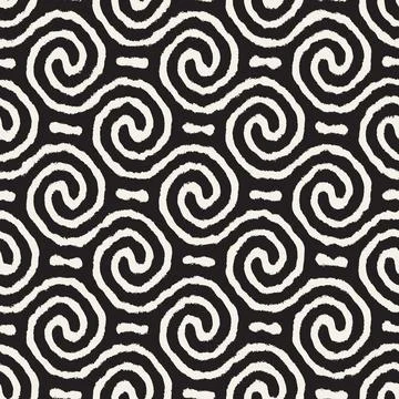 Vector seamless hand-painted pattern. Abstract decorative background with b.. Stock Illustration