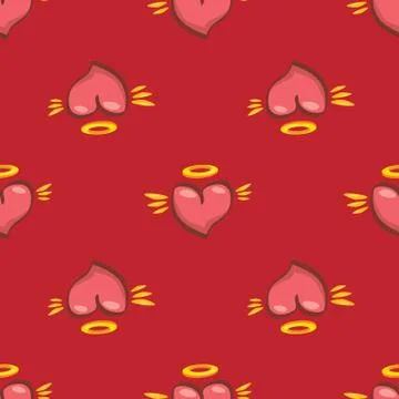 Vector seamless heart pattern love background Stock Illustration