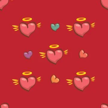 Vector seamless heart pattern love background Stock Illustration