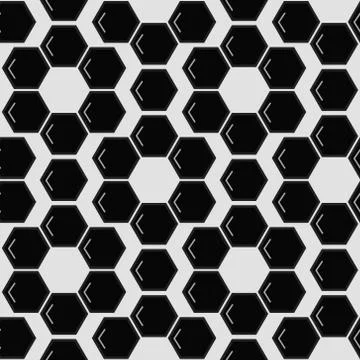 Vector Seamless Hexagon Pattern Background. Futuristic Hi-Tech Design. Footba Stock Illustration