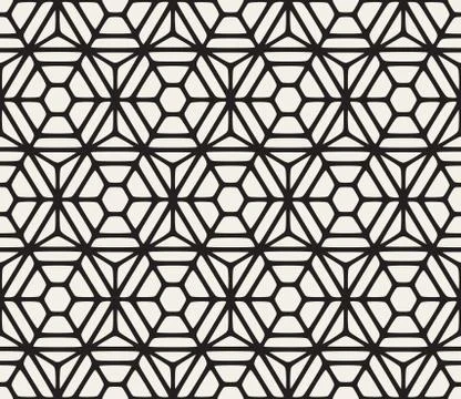 Vector Seamless Hexagon Rounded Grid Pattern Stock Illustration