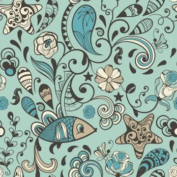 Vector seamless highly detailed abstract  pattern Stock Illustration