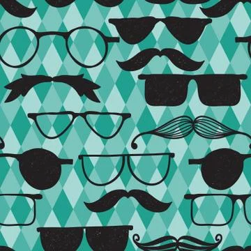 Vector seamless hipster pattern Illustrazione stock