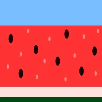 Vector seamless horizontal watermelon pattern Stock Illustration