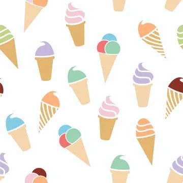 Vector seamless ice cream pattern Stock Illustration