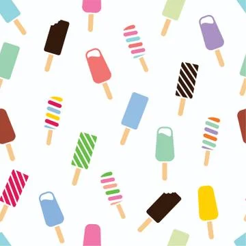 Vector seamless ice cream pattern Stock Illustration