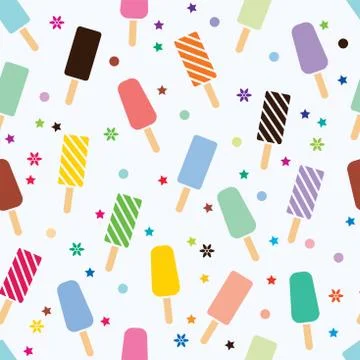 Vector seamless icecream pattern Illustrazione stock