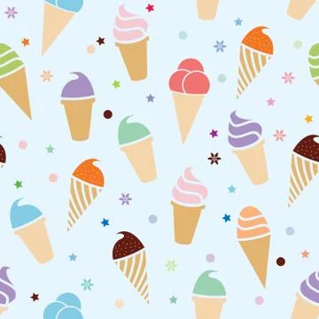 Vector seamless icecream pattern Stock Illustration