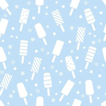 Vector seamless icecream pattern with popsicles Stock Illustration