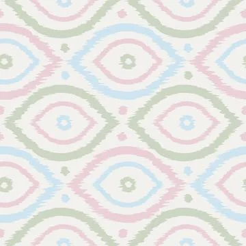 Vector seamless ikat ogee pattern in vintage style. Retro pattern of abstra.. Stock Illustration