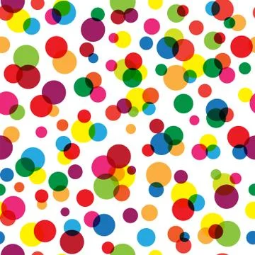 Vector seamless illustration with colored circles  in grunge style Stock Illustration