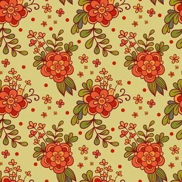 Vector seamless illustration with flowers Illustrazione stock