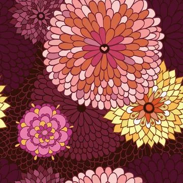 Vector seamless illustration with flowers Illustrazione stock