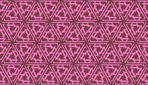 Vector Seamless illustration with pattern in triangles style. Curved line. De Stock Illustration