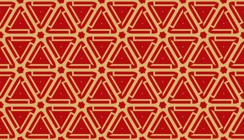 Vector Seamless illustration with pattern in triangles style. Curved line. De Stock Illustration