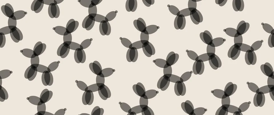 Vector seamless illustration. A set of balloons in the shape of an animal on a Stock Illustration