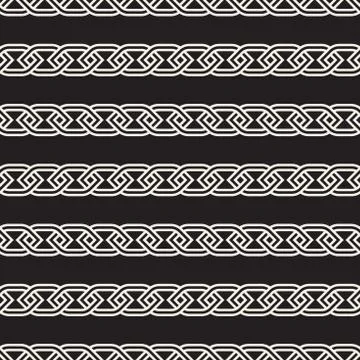 Vector seamless interlaced chain pattern. Repeating geometric tiles with weav Illustrazione stock