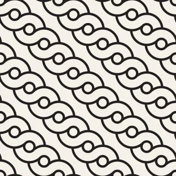 Vector seamless interlaced pattern. Repeating geometric tiles with weaved bold Stock Illustration