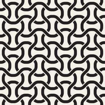Vector seamless interlaced pattern. Repeating geometric tiles with weaved bol Stock Illustration