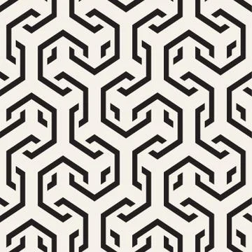 Vector Seamless Interlacing Lines Pattern. Repeating Geometric Background With Stock Illustration
