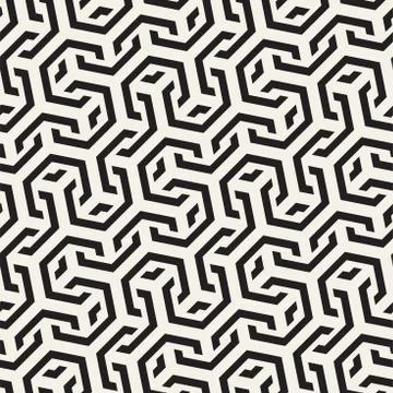 Vector Seamless Interlacing Lines Pattern. Repeating Geometric Background With Stock Illustration