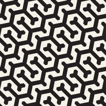 Vector Seamless Interlacing Lines Pattern. Repeating Geometric Background With Stock Illustration